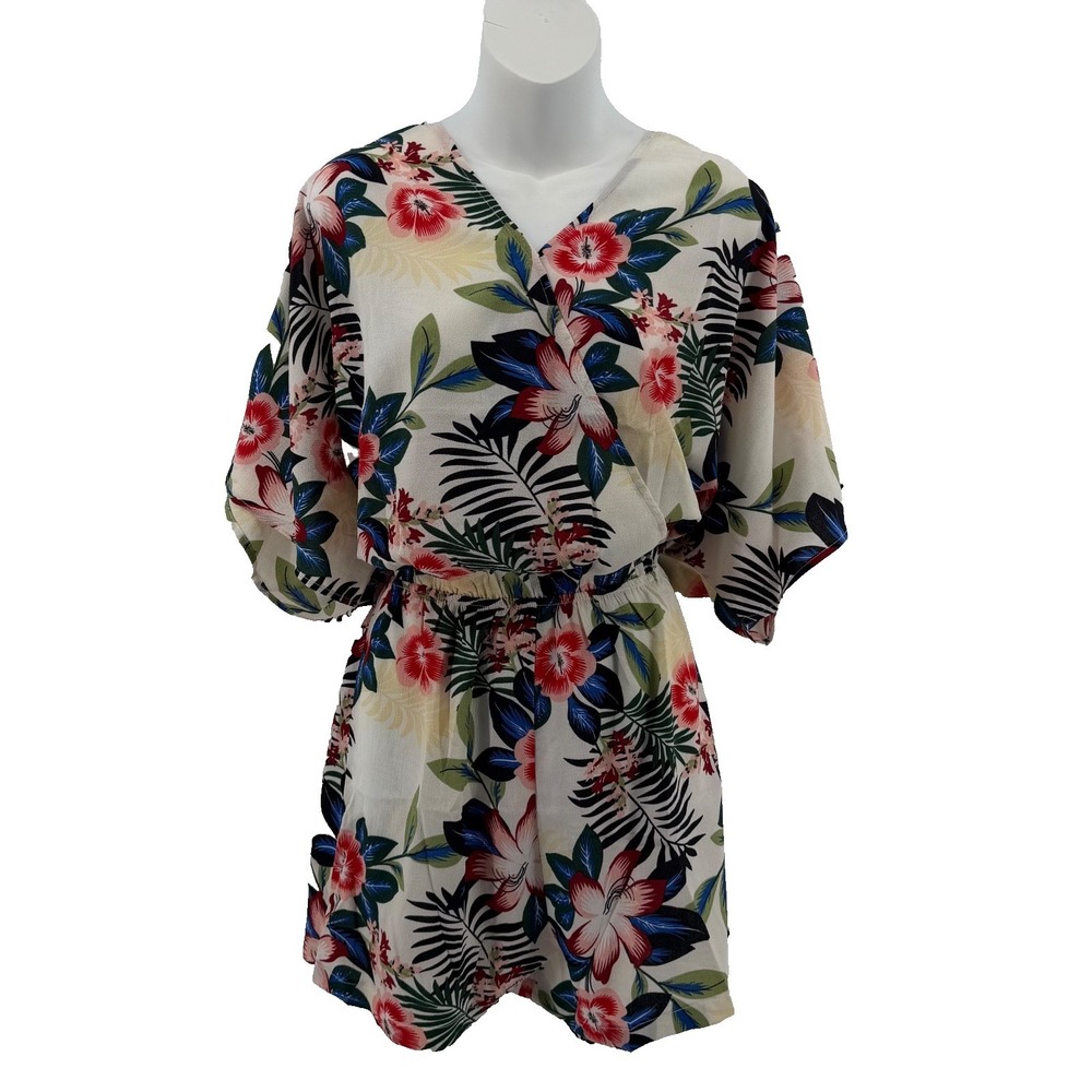 Easel Tropical Floral Romper Womens - Large - NWT - Boho, Resort, Beach